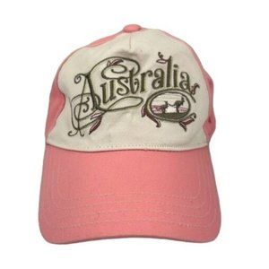 Pacific Creations Australia Embroidered Pink Adjustable Hat, One Size Fits Most